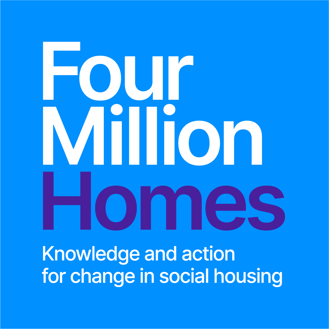 Four Million Homes logo stack blue