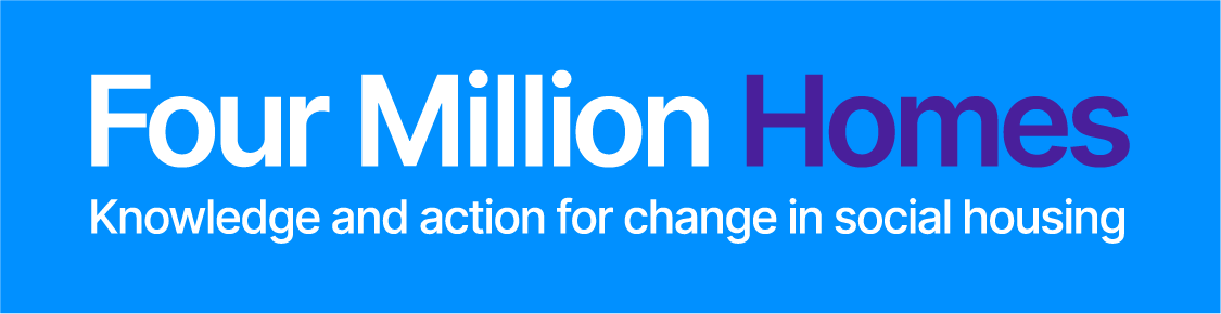 Four Million Homes logo wide blue